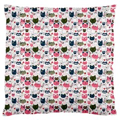 Adorable Seamless Cat Head Pattern01 Large Flano Cushion Case (two Sides) by TastefulDesigns