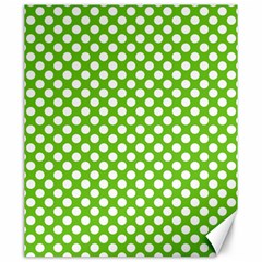 Pastel Green Lemon, White Polka Dots Pattern, Classic, Retro Style Canvas 20  X 24  by Casemiro