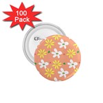 Beige Flowers W No Red Flower 1.75  Buttons (100 pack)  Front