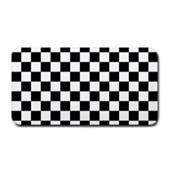 Black And White Chessboard Pattern, Classic, Tiled, Chess Like Theme Medium Bar Mats by Casemiro