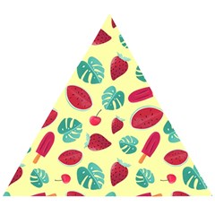 Watermelons, Fruits And Ice Cream, Pastel Colors, At Yellow Wooden Puzzle Triangle by Casemiro