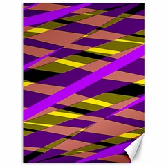 Abstract Geometric Blocks, Yellow, Orange, Purple Triangles, Modern Design Canvas 36  X 48  by Casemiro