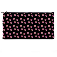 Peach Purple Daisy Flower Black Pencil Case by snowwhitegirl