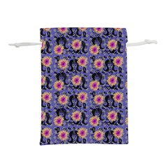 60s Girl Floral Blue Lightweight Drawstring Pouch (s) by snowwhitegirl