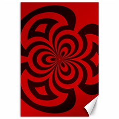 Spiral Abstraction Red, Abstract Curves Pattern, Mandala Style Canvas 12  X 18  by Casemiro