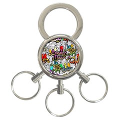 Hip Hop Background 3-ring Key Chain by Amaryn4rt