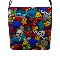 Graffiti Characters Seamless Pattern Flap Closure Messenger Bag (l) by Amaryn4rt