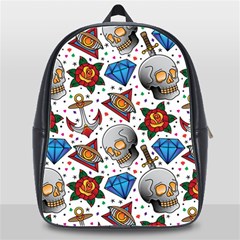 Full Color Flash Tattoo Patterns School Bag (xl) by Amaryn4rt