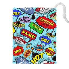 Comic Bubbles Seamless Pattern Drawstring Pouch (5xl) by Amaryn4rt