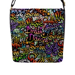 Graffiti Word Seamless Pattern Flap Closure Messenger Bag (l) by Amaryn4rt