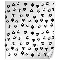 Dog Paws Pattern, Black And White Vector Illustration, Animal Love Theme Canvas 20  X 24  by Casemiro