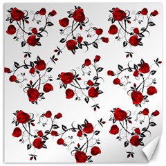 Vector Roses Pattern,red Flowers And Black Branches, Asymmetric Design Canvas 16  X 16  by Casemiro