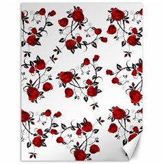 Vector Roses Pattern,red Flowers And Black Branches, Asymmetric Design Canvas 18  X 24  by Casemiro