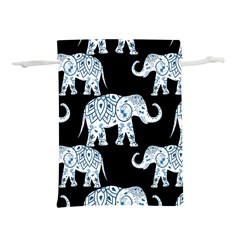 Elephant-pattern-background Lightweight Drawstring Pouch (l) by Sobalvarro