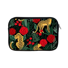 Seamless-pattern-with-leopards-and-roses-vector Apple Ipad Mini Zipper Cases by Sobalvarro