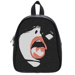 Wide Open And Ready - Kinky Girl Face In The Dark School Bag (small) by Casemiro