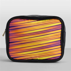 Orange Strips Mini Toiletries Bag (one Side) by Sparkle