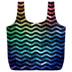 Digital Waves Full Print Recycle Bag (xxl) by Sparkle