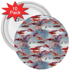 Golden Fishes 3  Buttons (10 Pack)  by Sparkle