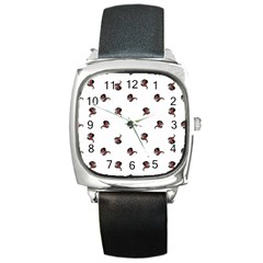 Ugly Monster Fish Drawing Square Metal Watch by dflcprintsclothing