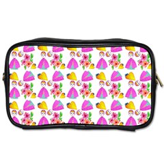 Girl With Hood Cape Heart Lemon Pattern White Toiletries Bag (two Sides) by snowwhitegirl