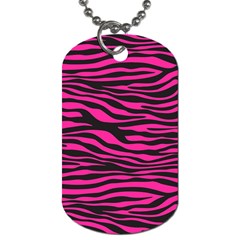 Pink Zebra Dog Tag (one Side) by Angelandspot