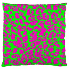 Neon Big Cat Standard Flano Cushion Case (one Side) by Angelandspot