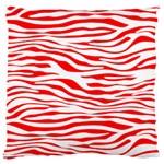 Red and White Zebra Large Cushion Case (Two Sides) Front