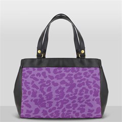 Purple Big Cat Pattern Oversize Office Handbag (2 Sides) by Angelandspot