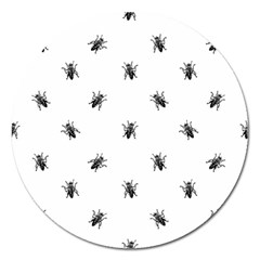 Housefly Drawing Motif Print Pattern Magnet 5  (round) by dflcprintsclothing