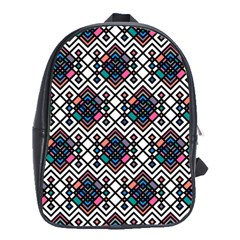 Boho Geometric School Bag (large) by tmsartbazaar