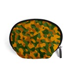 Green and Orange Camouflage Pattern Accessory Pouch (Small) Front