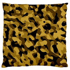 Black Yellow Brown Camouflage Pattern Standard Flano Cushion Case (one Side) by SpinnyChairDesigns