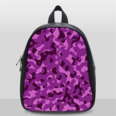 Dark Purple Camouflage Pattern School Bag (small) by SpinnyChairDesigns