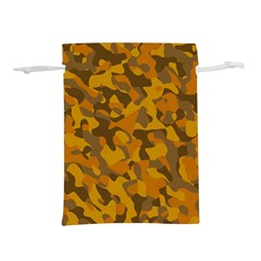 Brown And Orange Camouflage Lightweight Drawstring Pouch (l) by SpinnyChairDesigns