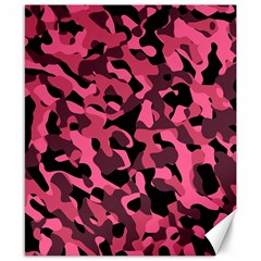 Black And Pink Camouflage Pattern Canvas 8  X 10  by SpinnyChairDesigns