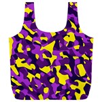 Purple and Yellow Camouflage Pattern Full Print Recycle Bag (XXL) Front