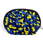 Blue and Yellow Camouflage Pattern Accessory Pouch (Medium) Front