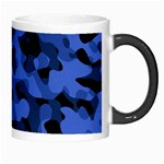 Black and Blue Camouflage Pattern Morph Mugs Right