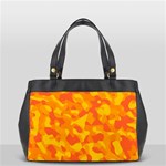 Orange and Yellow Camouflage Pattern Oversize Office Handbag Front