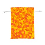 Orange and Yellow Camouflage Pattern Lightweight Drawstring Pouch (L) Front