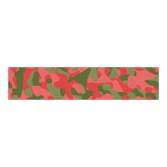 Pink And Green Camouflage Pattern Velvet Scrunchie by SpinnyChairDesigns