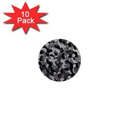 Grey And Black Camouflage Pattern 1  Mini Magnet (10 Pack)  by SpinnyChairDesigns