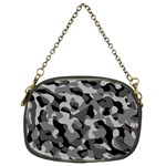 Grey and Black Camouflage Pattern Chain Purse (Two Sides) Front