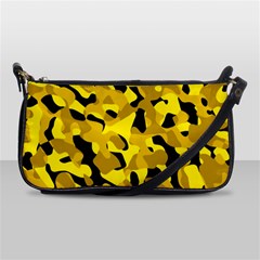 Black And Yellow Camouflage Pattern Shoulder Clutch Bag by SpinnyChairDesigns