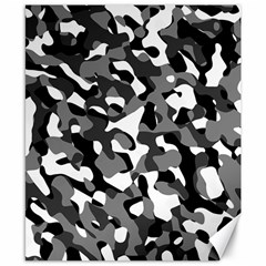 Black And White Camouflage Pattern Canvas 8  X 10  by SpinnyChairDesigns