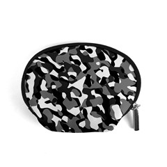 Black And White Camouflage Pattern Accessory Pouch (small) by SpinnyChairDesigns