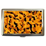 Orange and Black Camouflage Pattern Cigarette Money Case Front