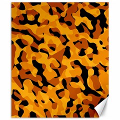 Orange And Black Camouflage Pattern Canvas 8  X 10  by SpinnyChairDesigns