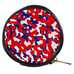 Red White Blue Camouflage Pattern Mini Makeup Bag by SpinnyChairDesigns